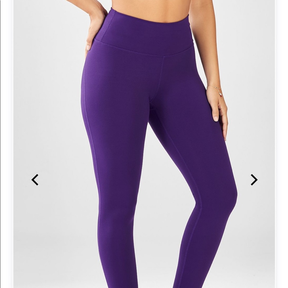 High Waisted Powerhold Fabletics Leggings in Plum